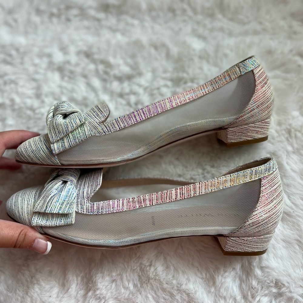 Ron white bowe multi color rainbow colors mesh side flats size 5.5